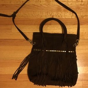 Lucky Brand suede large satchel/crossbody